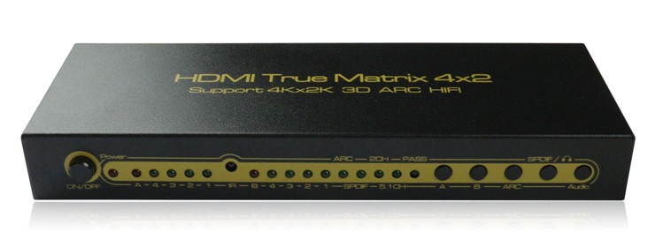 HIFI 4x2 HDMI Matrix Support Full HD 1080P/Full 3D/4K*2K resolution/Blue-Ray/MHL/HDMI