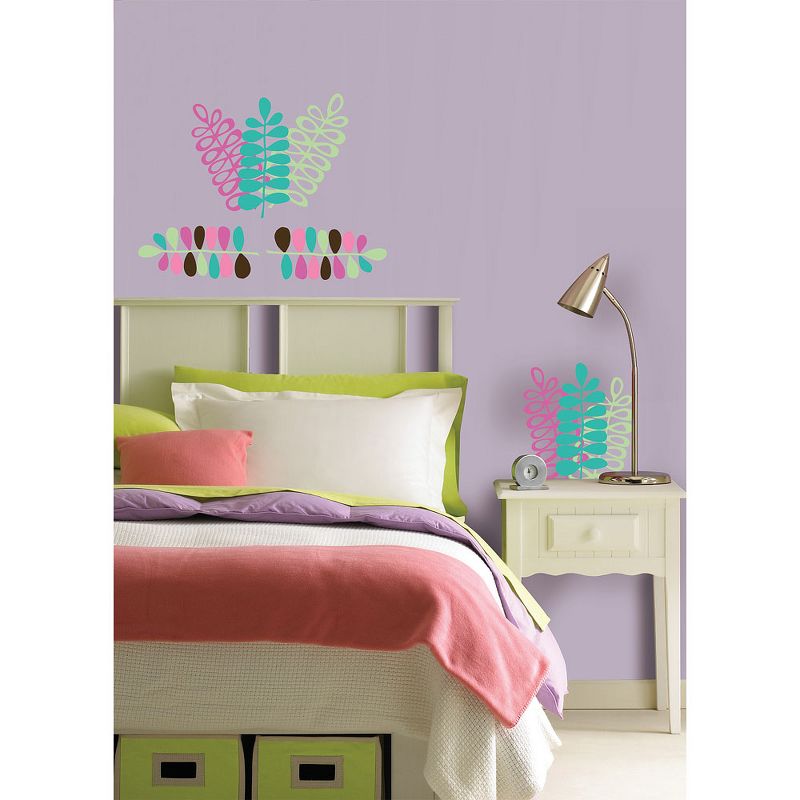 Espirit Wall Stickers Pink Leaves Die-Cut Accents - Wall Pops..