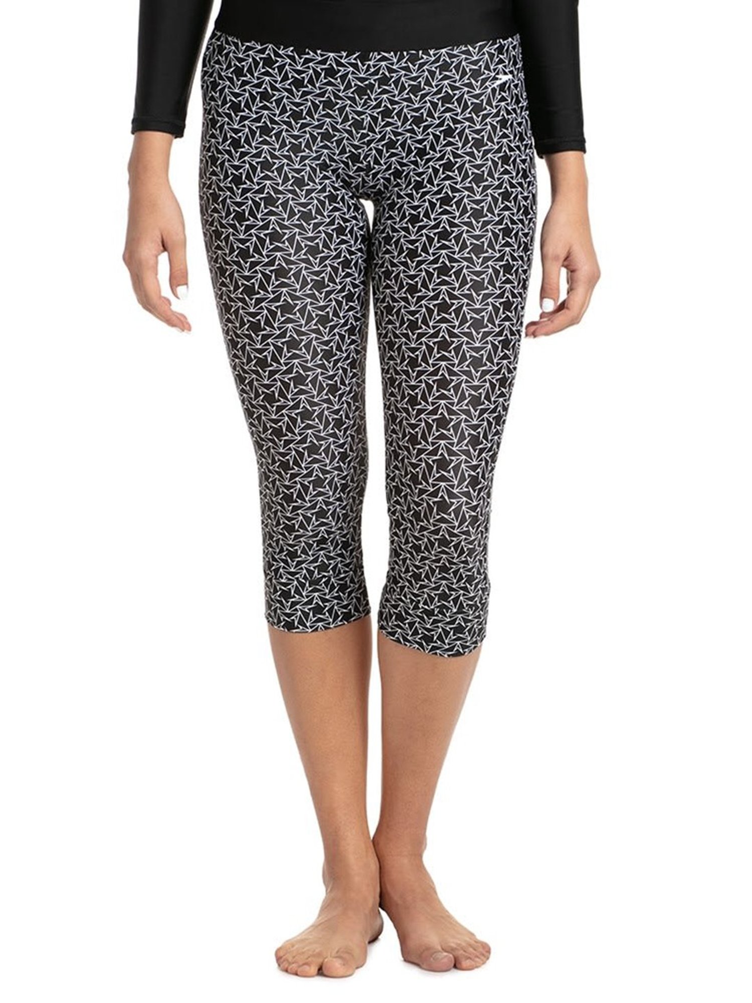 Speedo Black Printed Capris