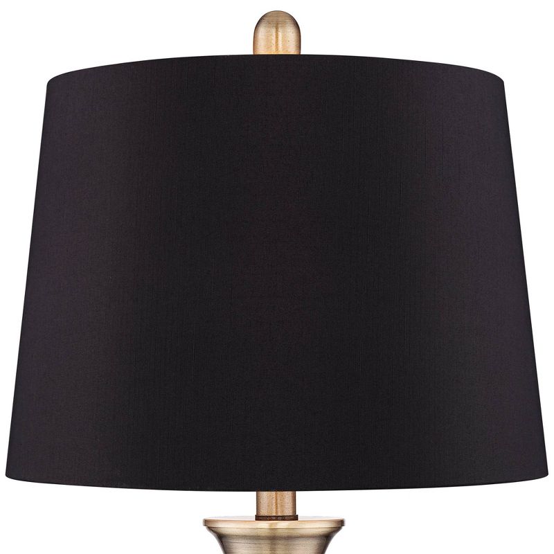 Regency Hill Becky Antique Brass Metal Black Shade Table Lamps Set of 2