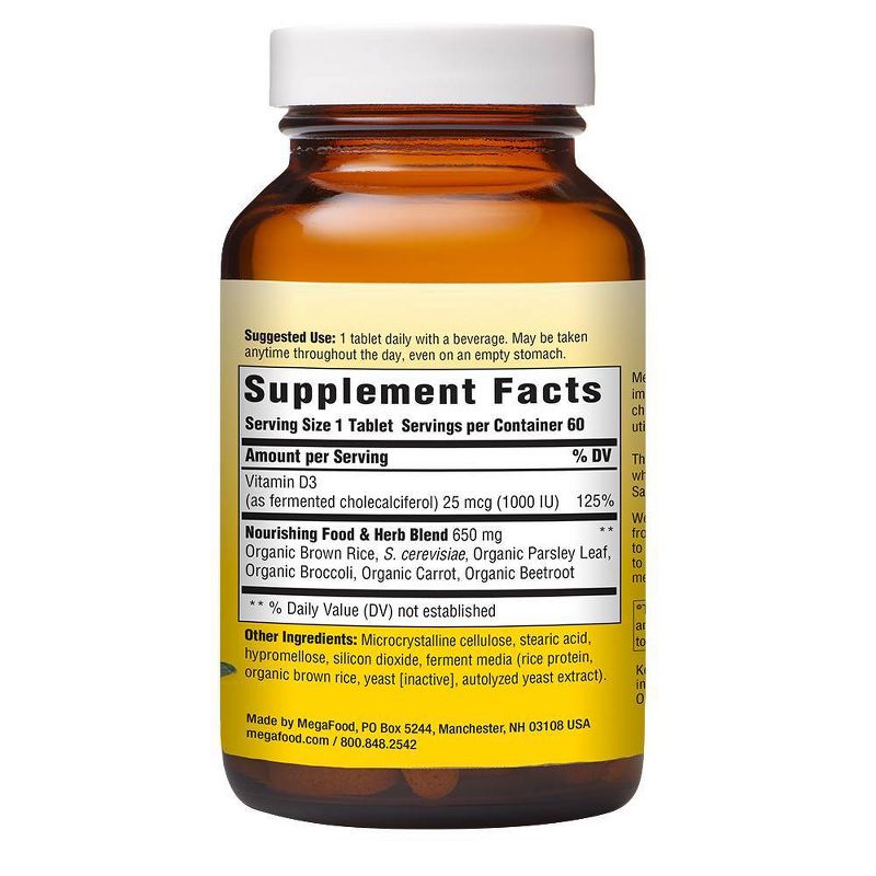 MegaFood Vitamin D3 1000 IU Tablet - 60ct