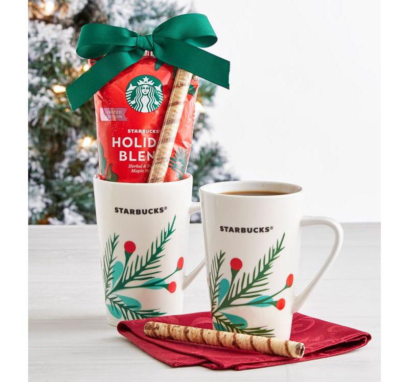 Starbucks Be Merry Holiday Coffee Gift Set, Includes Ceramic Mug and Holiday Blend Ground Coffee