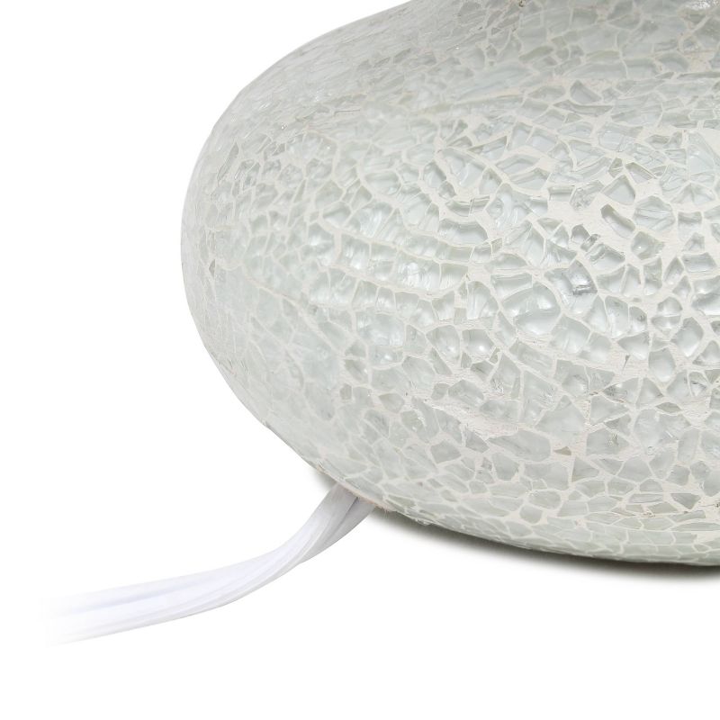 Mosaic Tiled Glass Genie Table Lamp with Fabric Shade White - Simple Designs