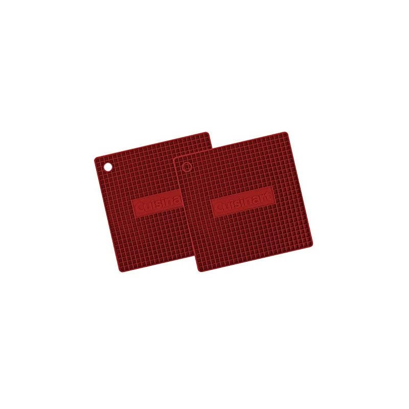 Multipurpose 7x7&rdquo; Square Flexible Silicone Kitchen Tool, Trivet/Pot Holder, Spoon Rest, Jar Opener, Coaster, & Heat Resistant Pad (up to 500 Degrees F) Red 2pk