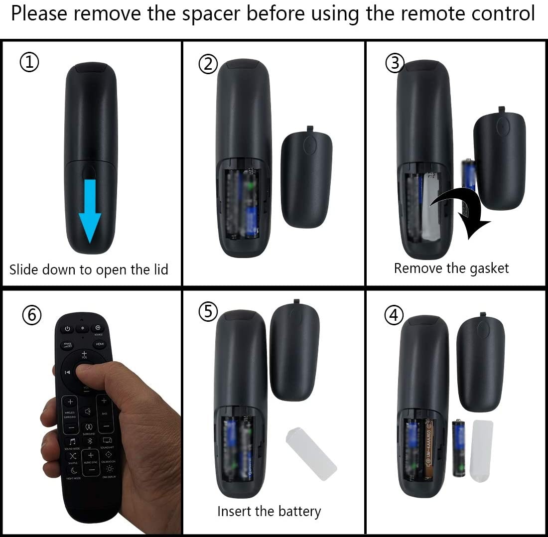 Remote Control with Battery for JBL Bar 2.0 - All-in-One Soundbar,JBL BAR 2.1 Sound Bar, JBL BAR 3.1 Sound Bar, JBL BAR 5.1 Sound Bar, JBL BAR 9.1 Sound Bar