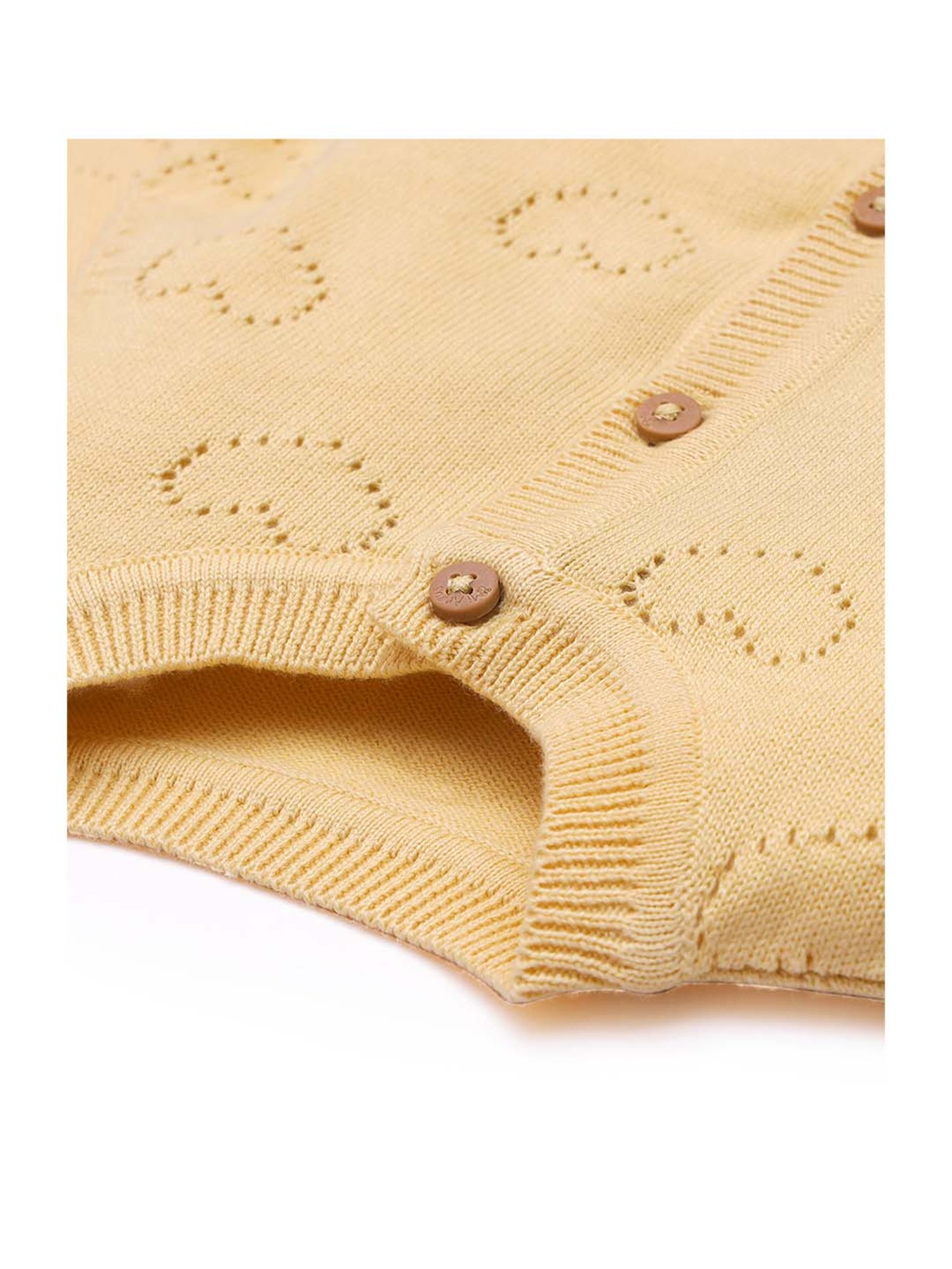 MINIKLUB Girls Green Self Design Full Sleeves Sweater