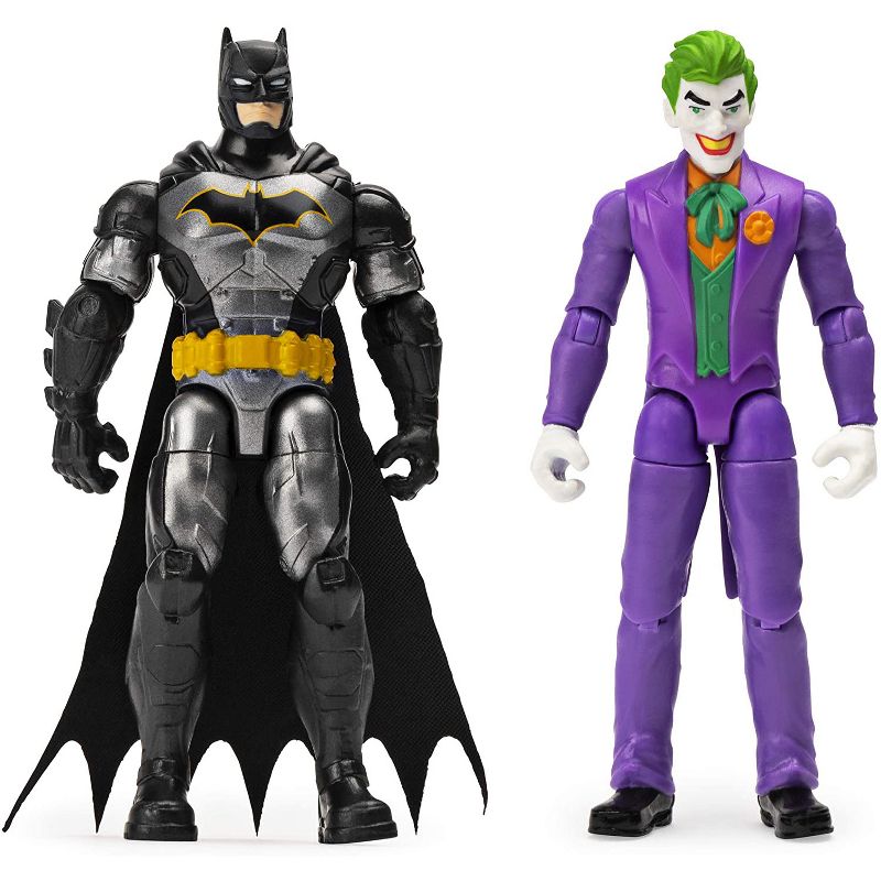 Spin Master Batman Toys Collection Flexible 4 Inch Batman and Joker Action Figures with Accessories for Ages 4 and Up
