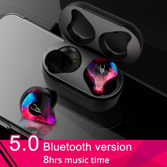 Wireless Earbuds 5.0 Bluetooth Earphone Sport Hifi Headset Handsfree Ear Buds for Samsung iPhone  Bloom
