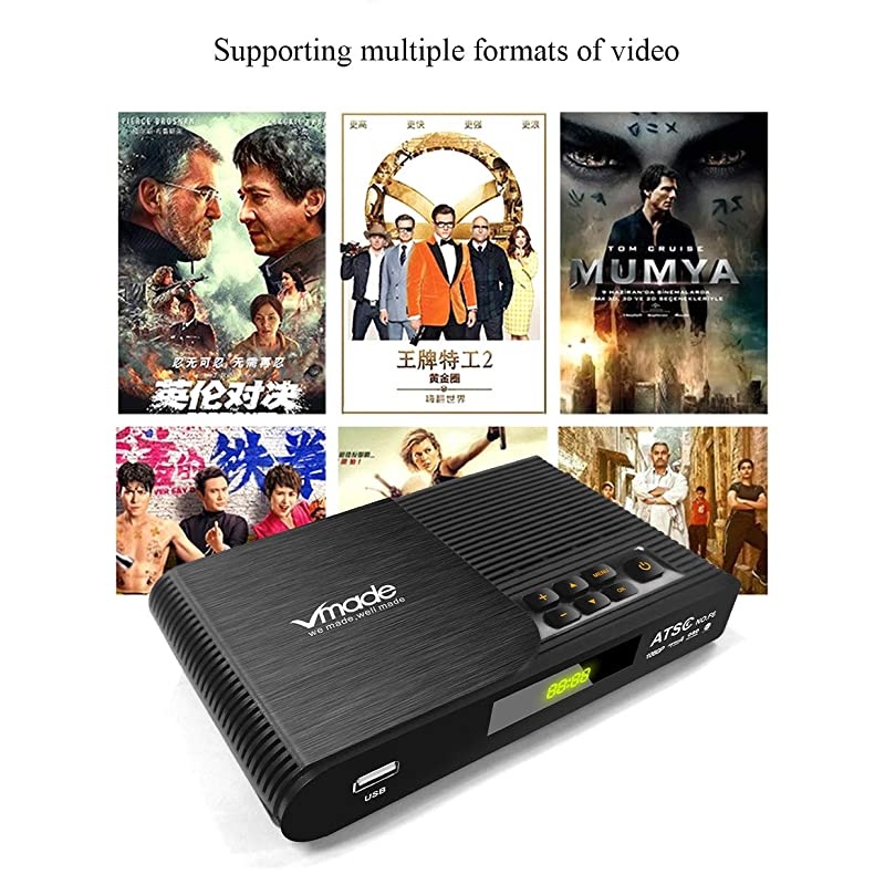 ATSC-F6 HDTV Digital Converter Tuner Box for 1080P Analog TV, Support HDMI Out/ Recording/ USB Multimedia Playback/ Free Local TV Channels Set Top Box.