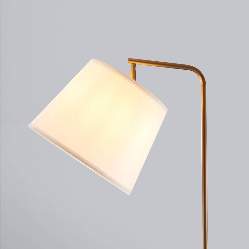 64" Taelyn Contemporary Floor Lamp with Table and Built-In USB Copper/White Marble - Versanora