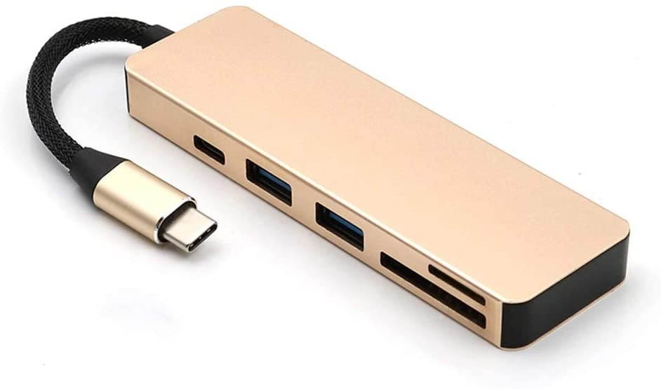 Docooler USB Hub 5 in 1 Adapter with 1 USB 3.1 Port and 2 USB 3.0 Ports SD TF Card Reader for Type C Devices