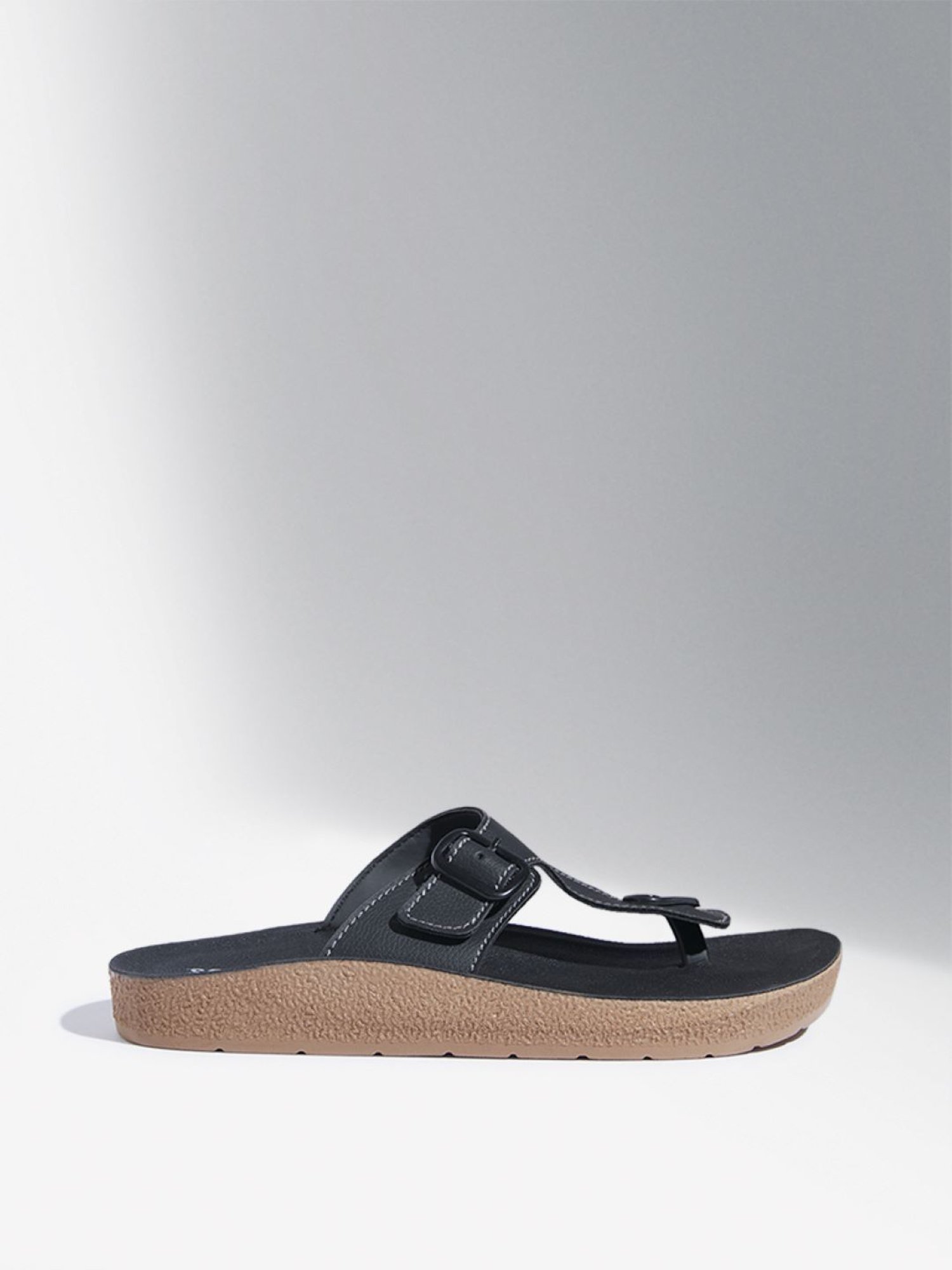SOLEPLAY by Westside Black Thong-Strap Sandals