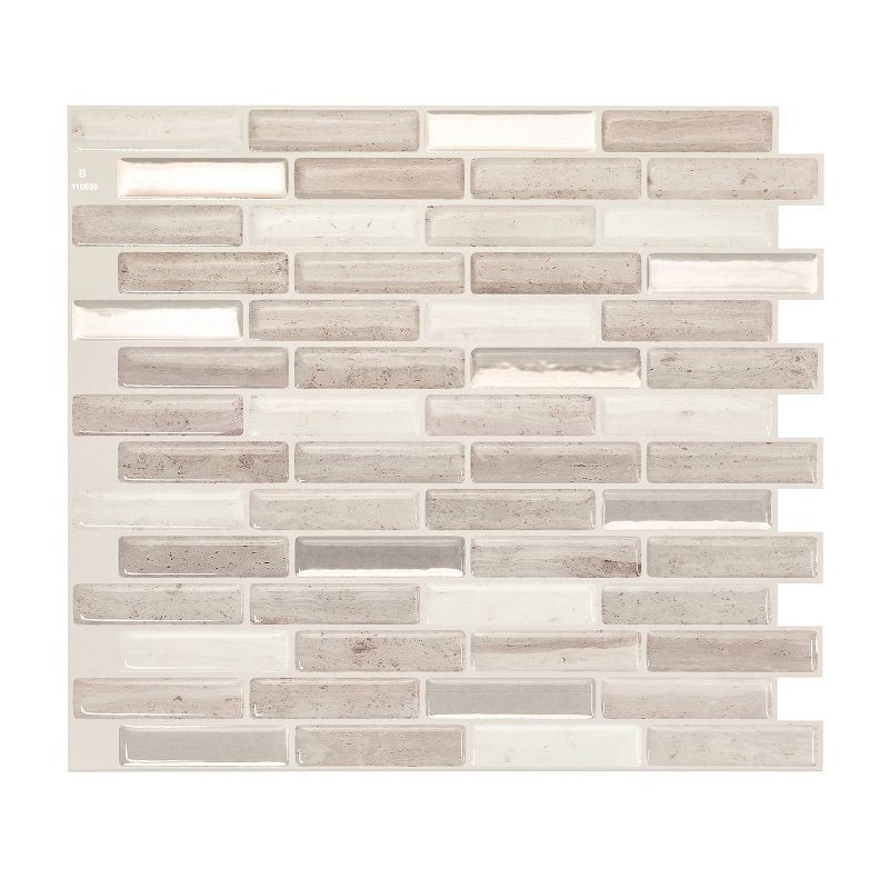 Smart Tiles 3D Peel and Stick Backsplash 4 Sheets of 10.20" x 9" Kitchen and Bathroom Wallpaper Milenza Vasto