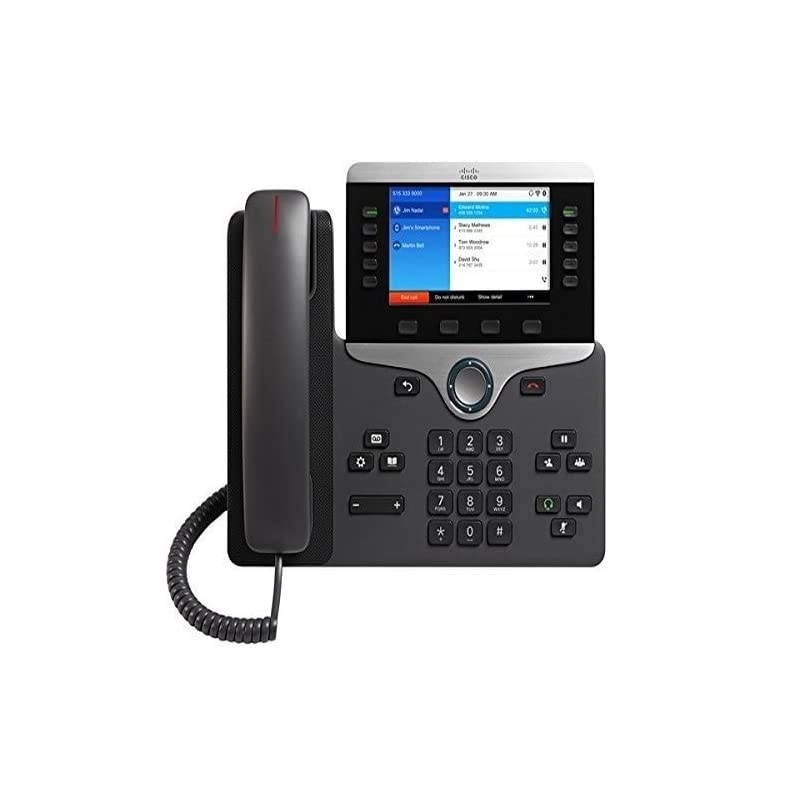 IP Business Phone 8861 5inch WVGA Color Display Gigabit Ethernet Switch Class 4 PoE WLAN Enabled 2 USB Ports 10 SIP Registrations 1Year Limited Hardware Warranty CP8861K9= Black