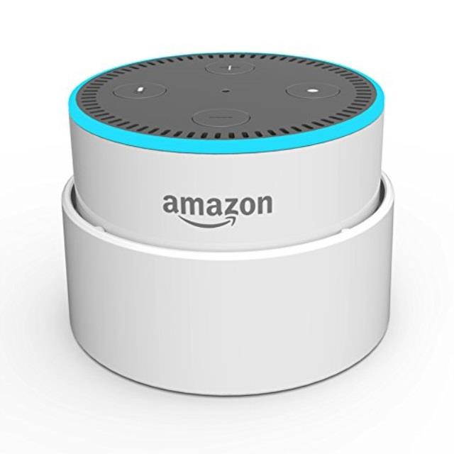 echo dot battery charger, zerolemon 7500mah battery charging base rechargeable battery case for  2nd generation echo dot  white