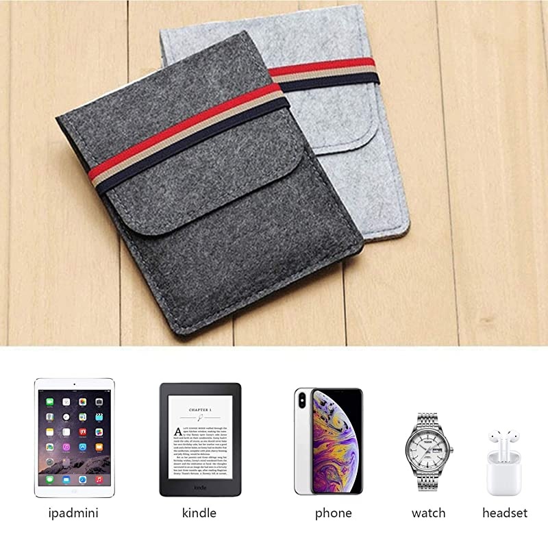 6 Inch E-Reader Sleeve Case Bag, Kobo Touch 2.0 / Tolino Shine 6" Tablet E-Book E-Reader Slim Felt Bag Sleeve Case- (Light Grey)