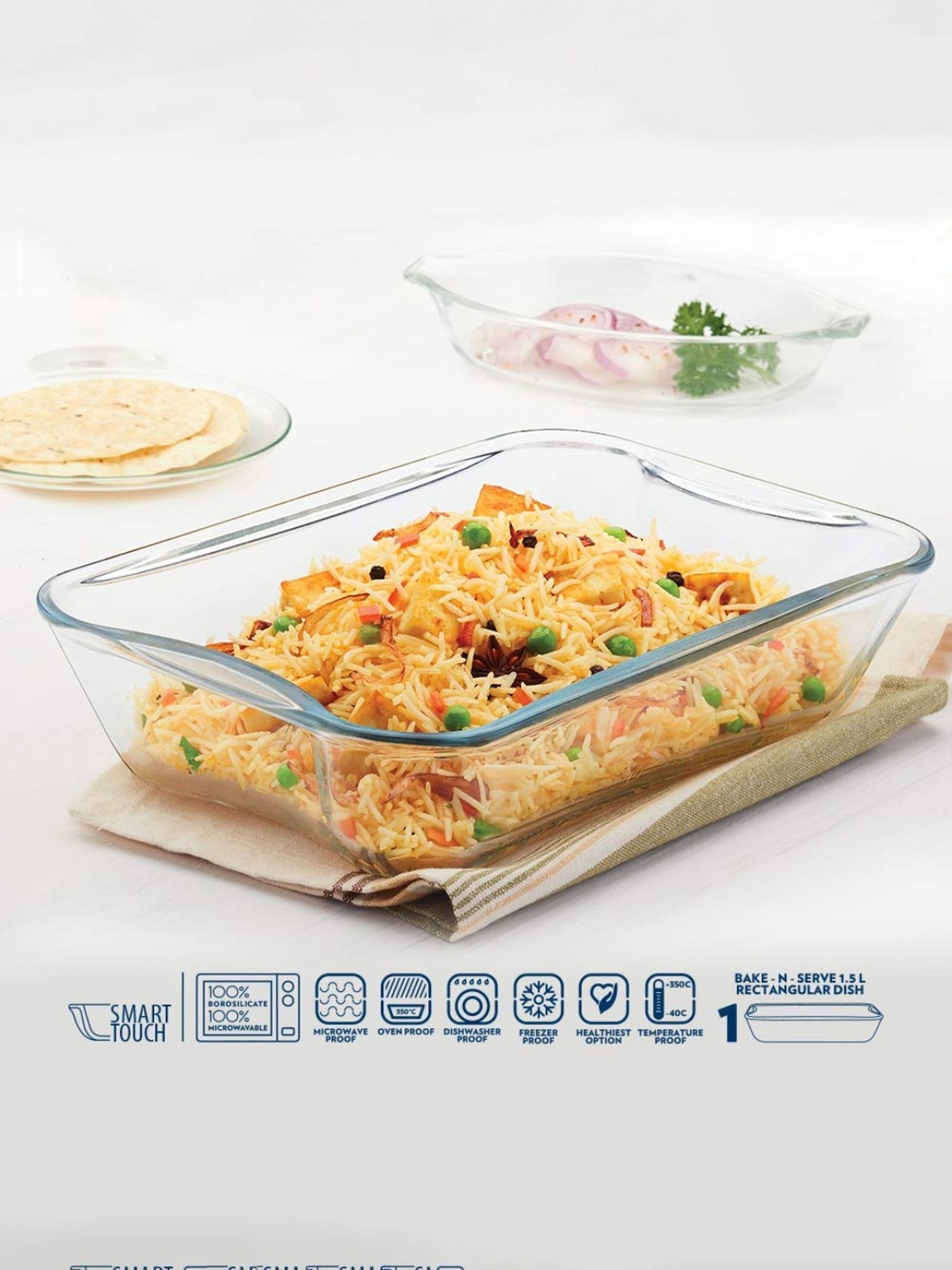 ?Borosil ?Transparent Glass Baking Dish (1500 ML)