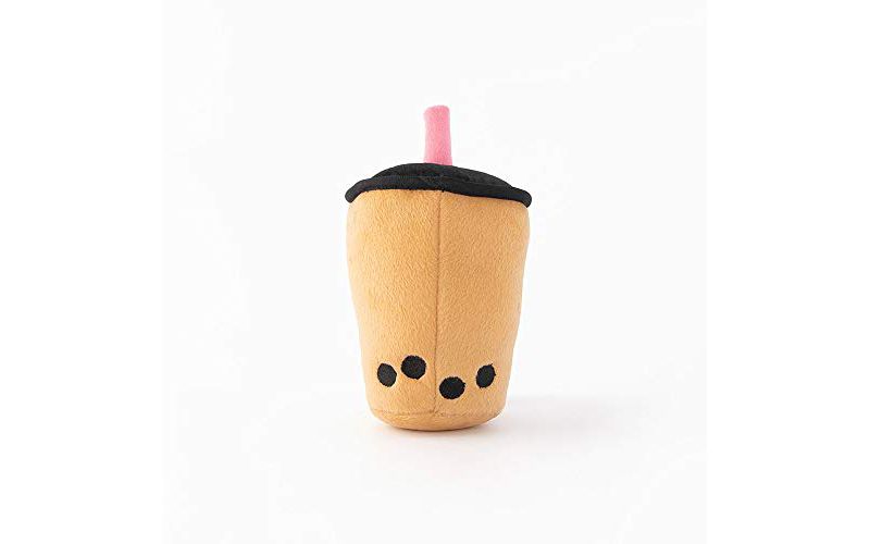 ZippyPaws - NomNomz, Plush Squeaker Dog Toy for the Foodie Pup - Boba Milk Tea