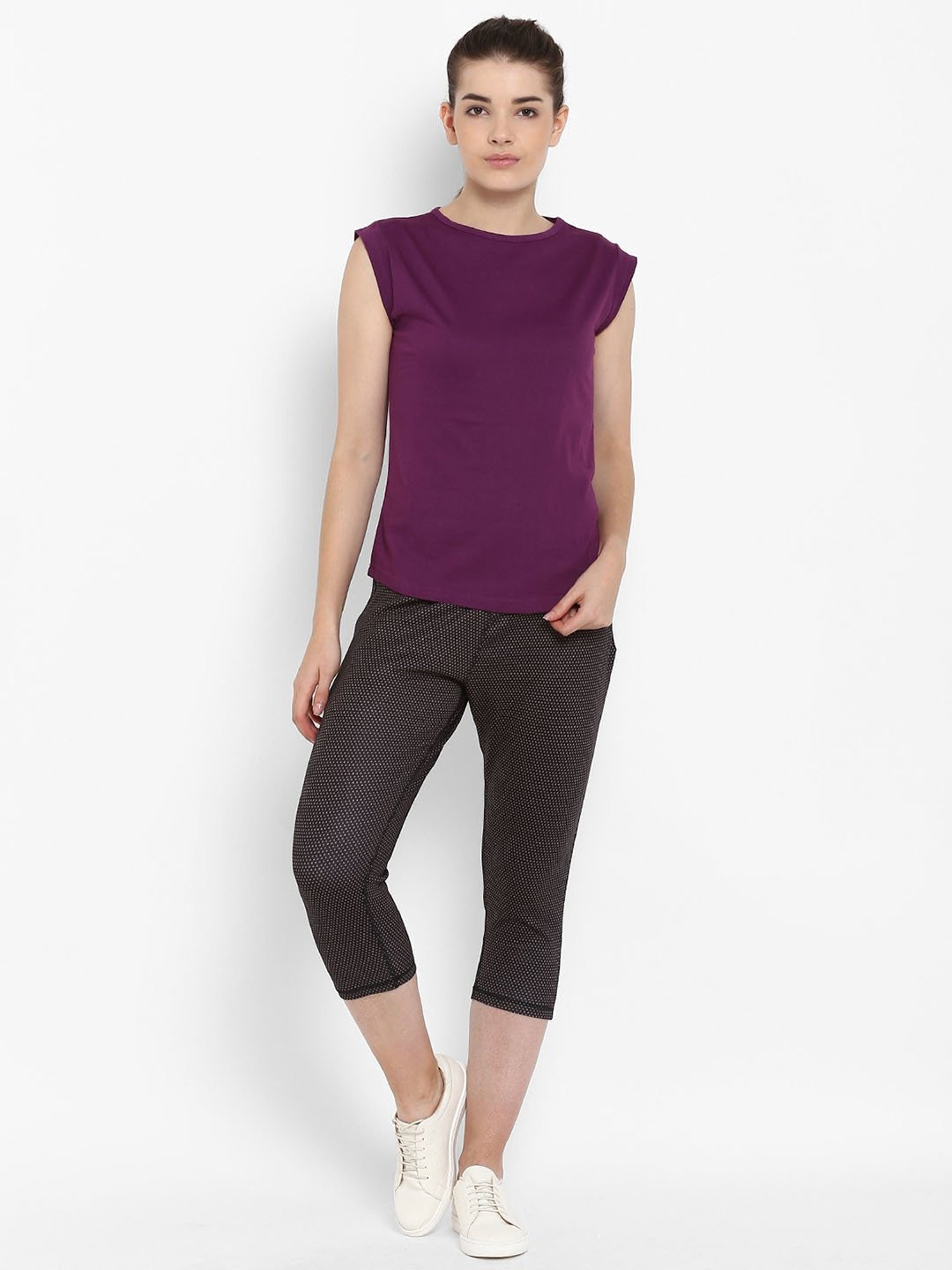 Appulse Purple Cotton Slim Fit T-Shirt