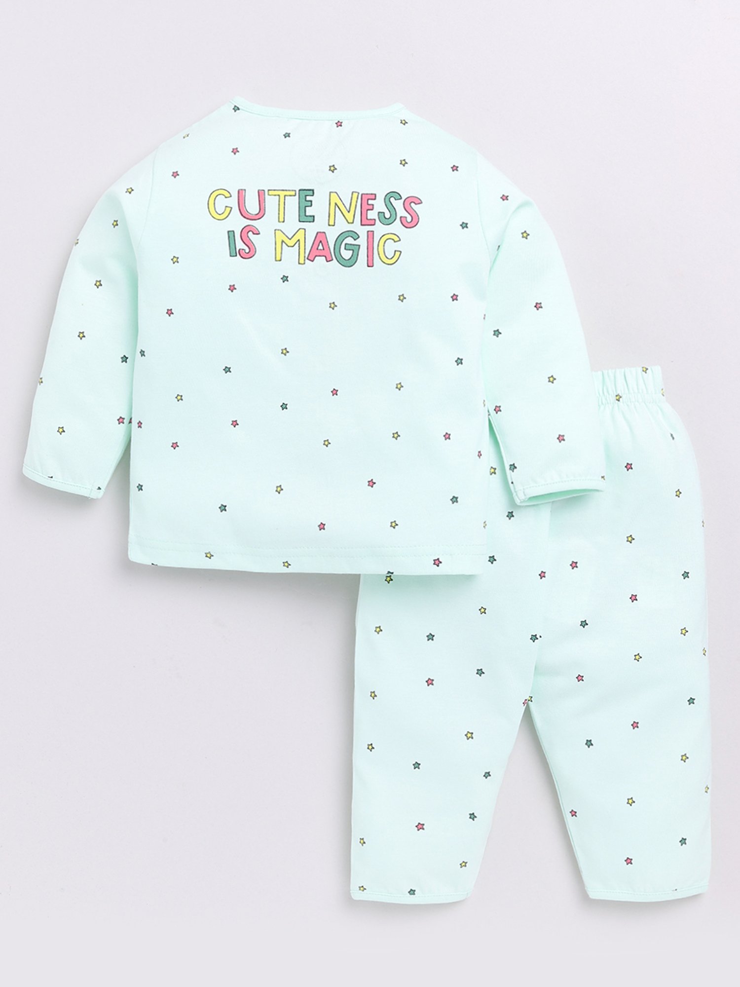 Clt.s Unisex Mint Green Printed Full Sleeves Shirt With Pyjamas