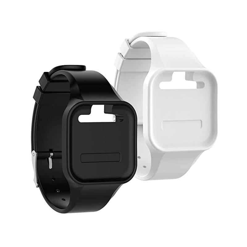 Wristband Compatible with GolfBuddy Voice 2 Watch Silicone Replacement Band Straps Watchbands Fit for Golf Buddy VoiceVoice 2 Golf GPS Watch Black amp White