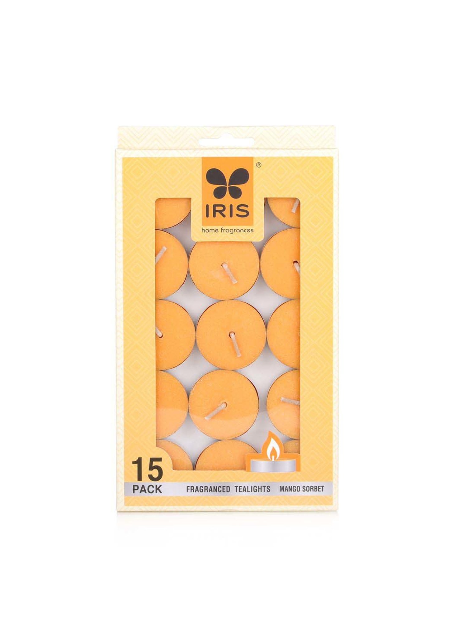 IRIS Orange Home Fragrances Mango Sorbet Tealight Candles Pack of 15 (Set of 3)