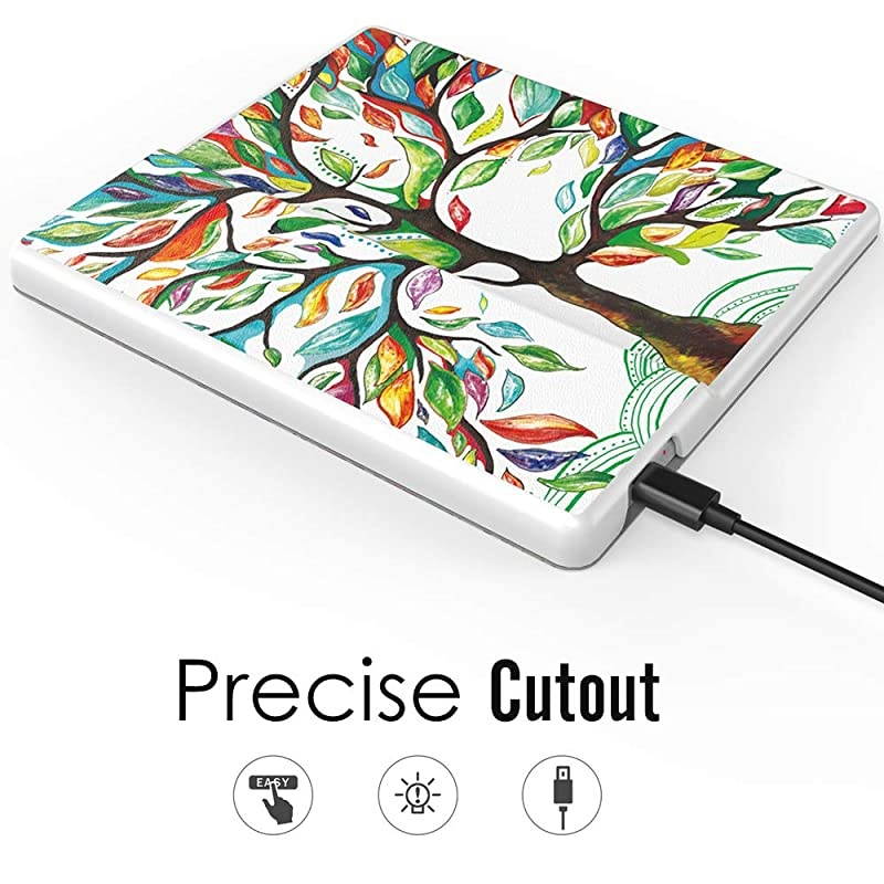 Case Compatible for AllNew Kindle Oasis 10th Generation 2019 Release Slim Lightweight PU Leather Protective Cover with Auto WakeSleep Fit  7quot Kindle Oasis Lucky Tree