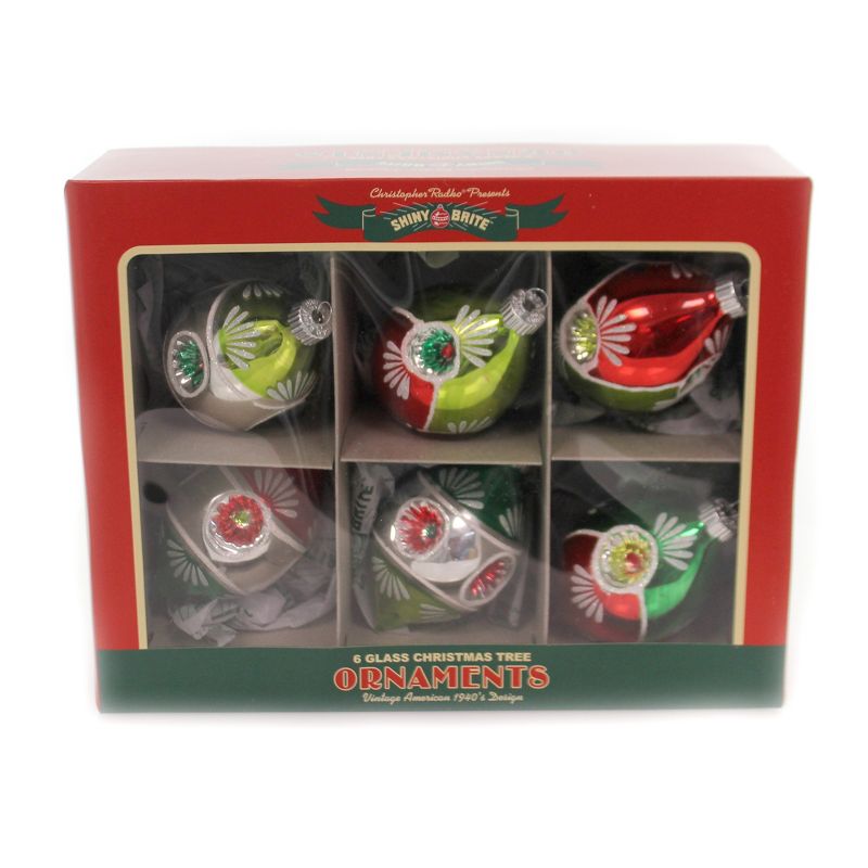 Shiny Brite 3.5" Hs Multi Reflector Tulips Holiday Splendor  -  Ornament Sets