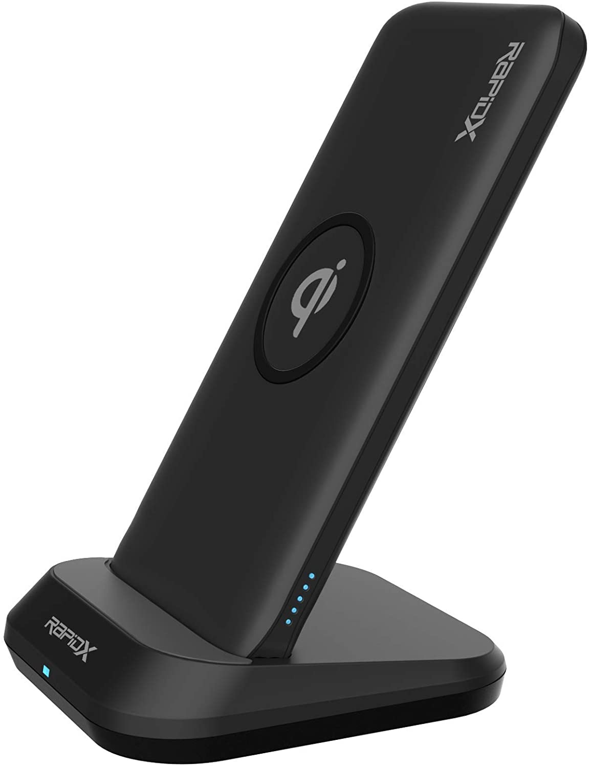 RapidX Myport 10000 mAh Power Bank, 10W Wireless Charging (Qi-Certified) & Charging Stand, 1 USB-C Input/Output (18W), 1 USB Output for iPhone and Android - Black (RX-MYPORTBLK)