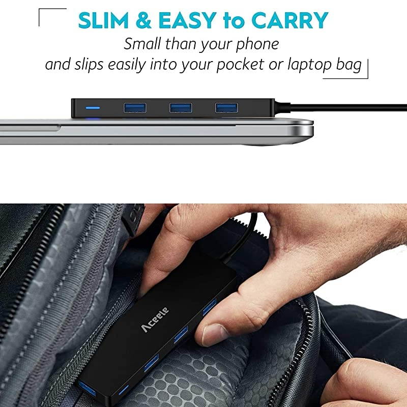 USB C to 4Port USB 30 Hub  Thunderbolt 3 to MultiPort USB Adapter Hub with 2ft Extension Long Cable Cord for MacBook Pro iMac XPS 15 Mac Mini Chromebook Pixelbook TypeC Laptops