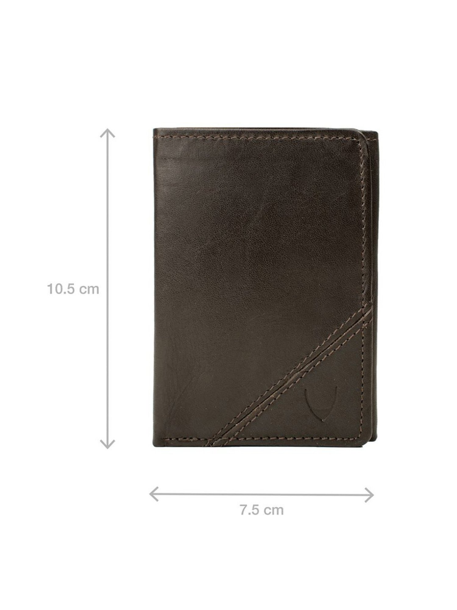 Hidesign Dark Brown Casual Leather Tri-Fold Wallet for Men