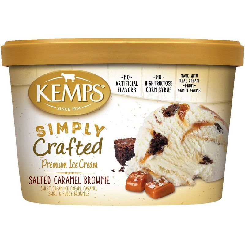Kemps Simply Crafted Salted Caramel Brownie Ice Cream - 48oz