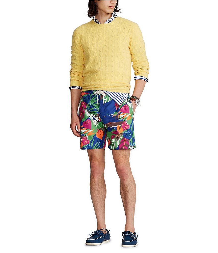 Polo Ralph Lauren Traveler Solid Blue 5 3/4#double; Inseam Swim Trunks