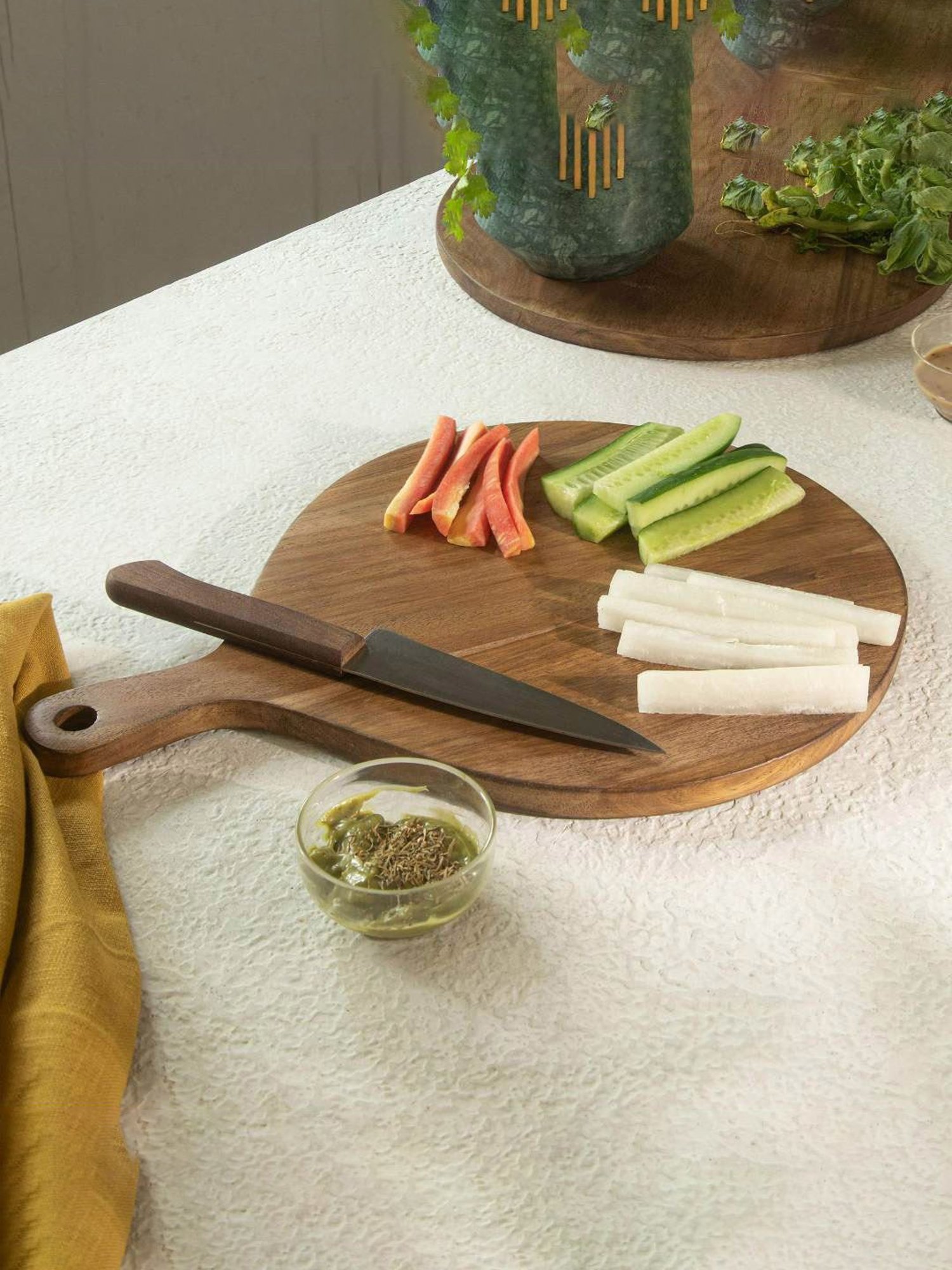 Ellementry Laimai Natural Sheesham Wood Small Chopping Board