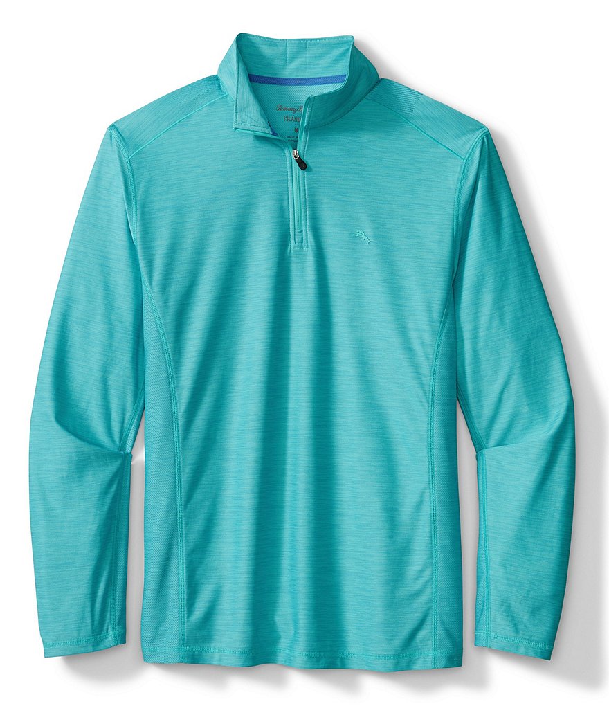 Cutter & Buck Big & Tall Traverse Stripe Performance Stretch Half-Zip Pullover