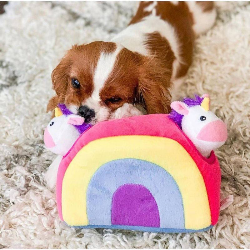 ZippyPaws Burrow Unicorns in Rainbow Dog Toy