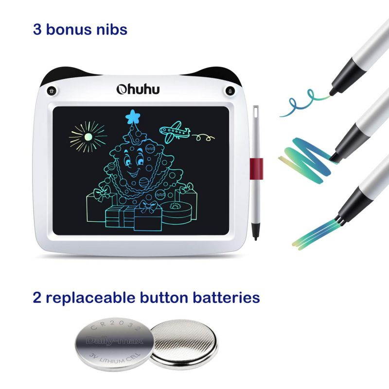 LCD Writing Tablet Colorful Screen, Ohuhu 9" Electronic Drawing Board, Doodle Board, LCD Digital Handwriting Pad Gifts for Kids Children at Home and School, Scribble and Play Learning Boards Ages 3+