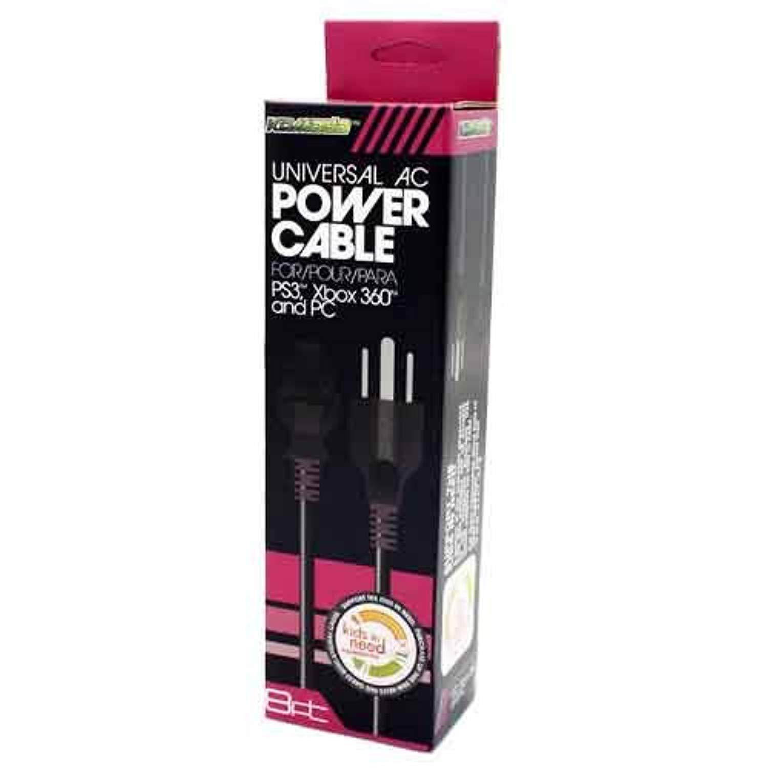KMD - 8 FT Universal  AC Power Cable for PS3/PC/Xbox 360