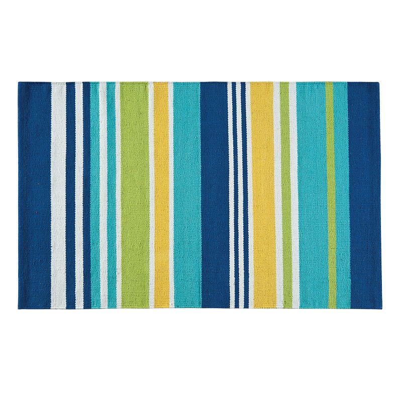 1'8"x2'6" Oval Braided Plaid Accent Rug Multicolored - The Lakeside Collection