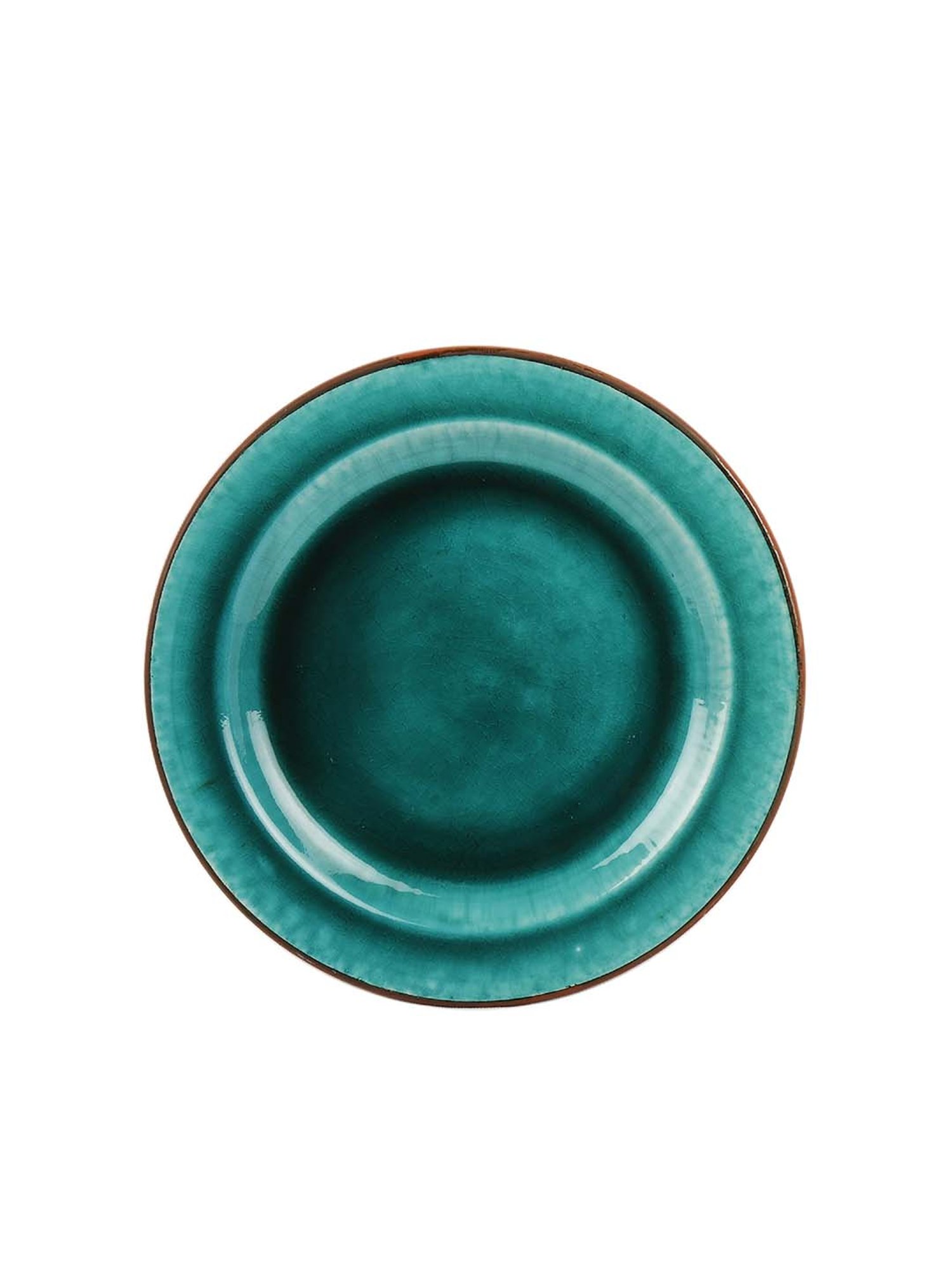 VarEesha Color Tones Green Ceramic Dinner Plates - Set of 4
