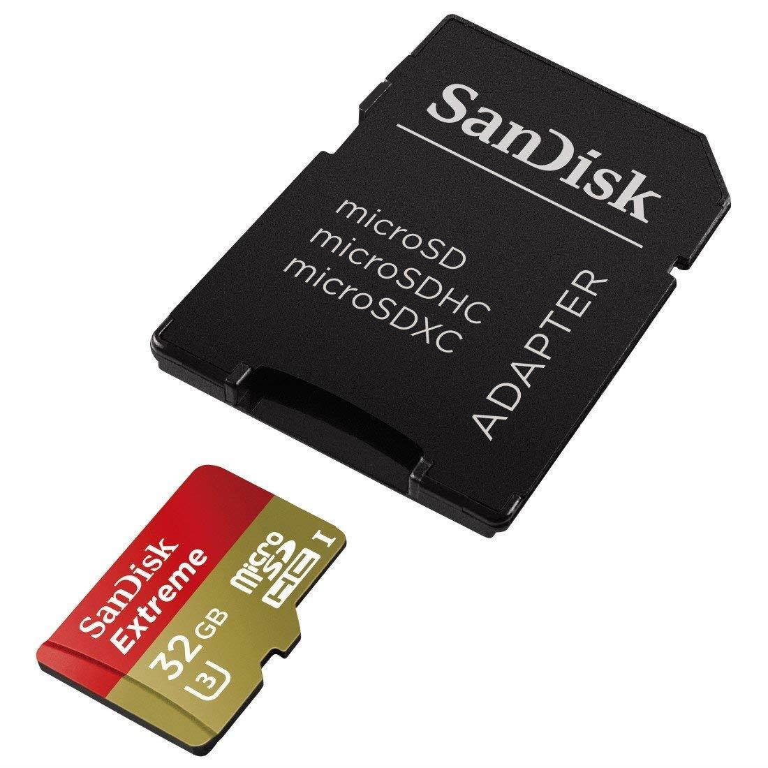 SanDisk Extreme 32GB UHS-I/U3 Micro SDHC Memory Card Up To 60MB/s Read With Adapte-SDSDQXN-032G-G46A [Older Version]