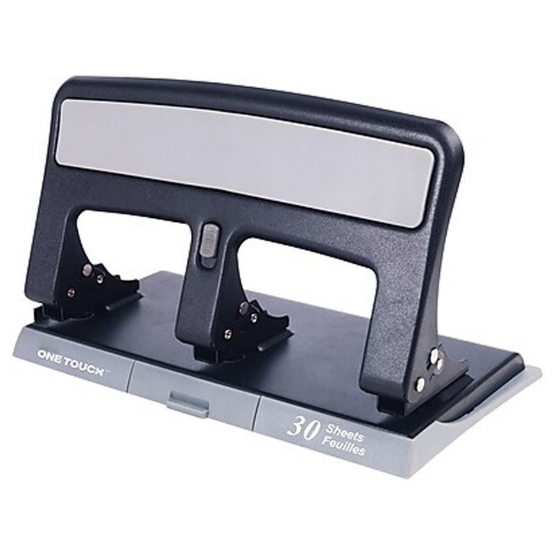 Business Source Heavy-duty 3-hole Punch - Black