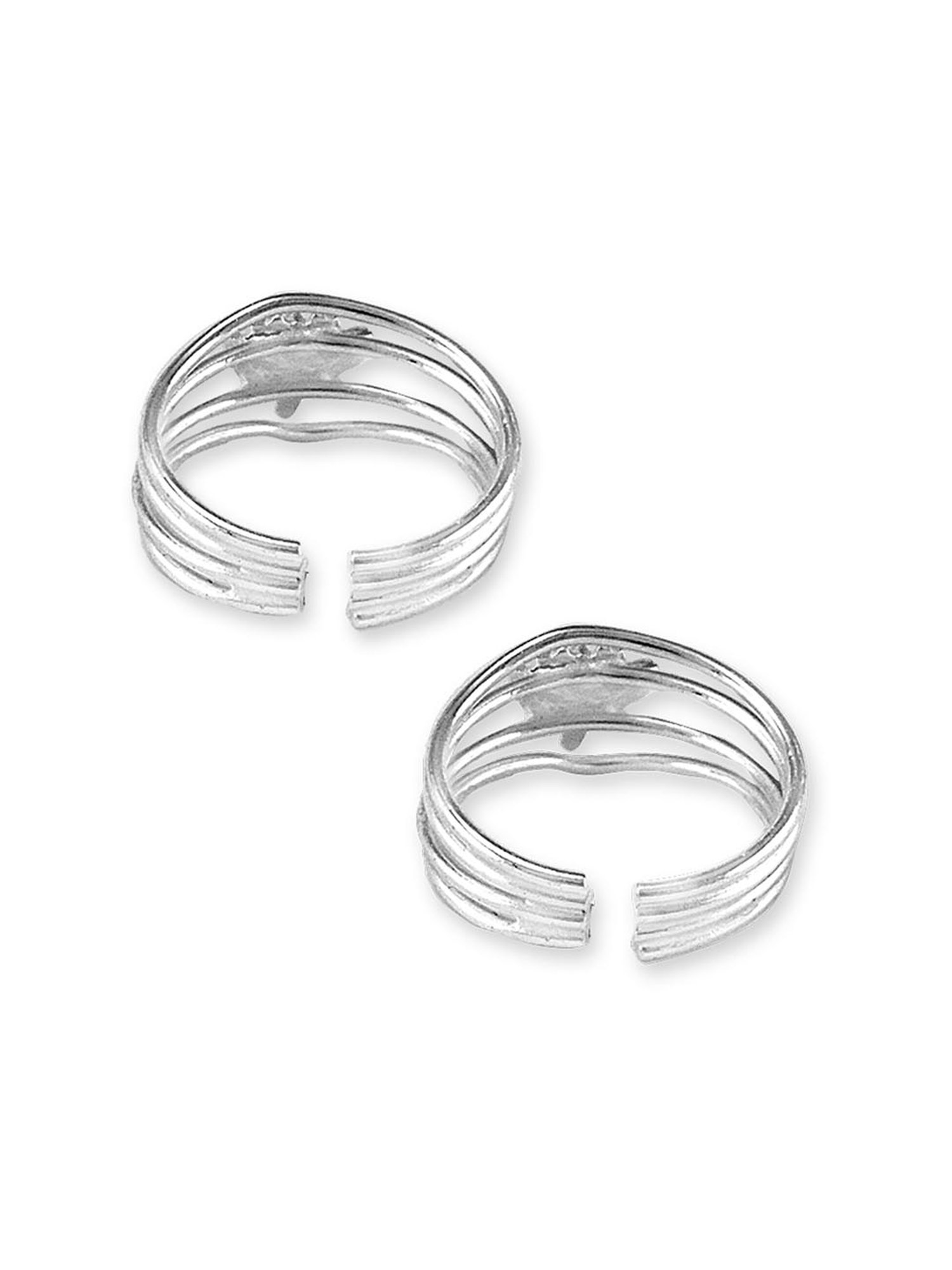 Taraash 92.5 Sterling Silver Lotus Toe Rings for Women