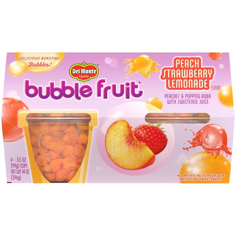 Del Monte Bubble Fruit Peach Strawberry Lemonade - 3.5oz