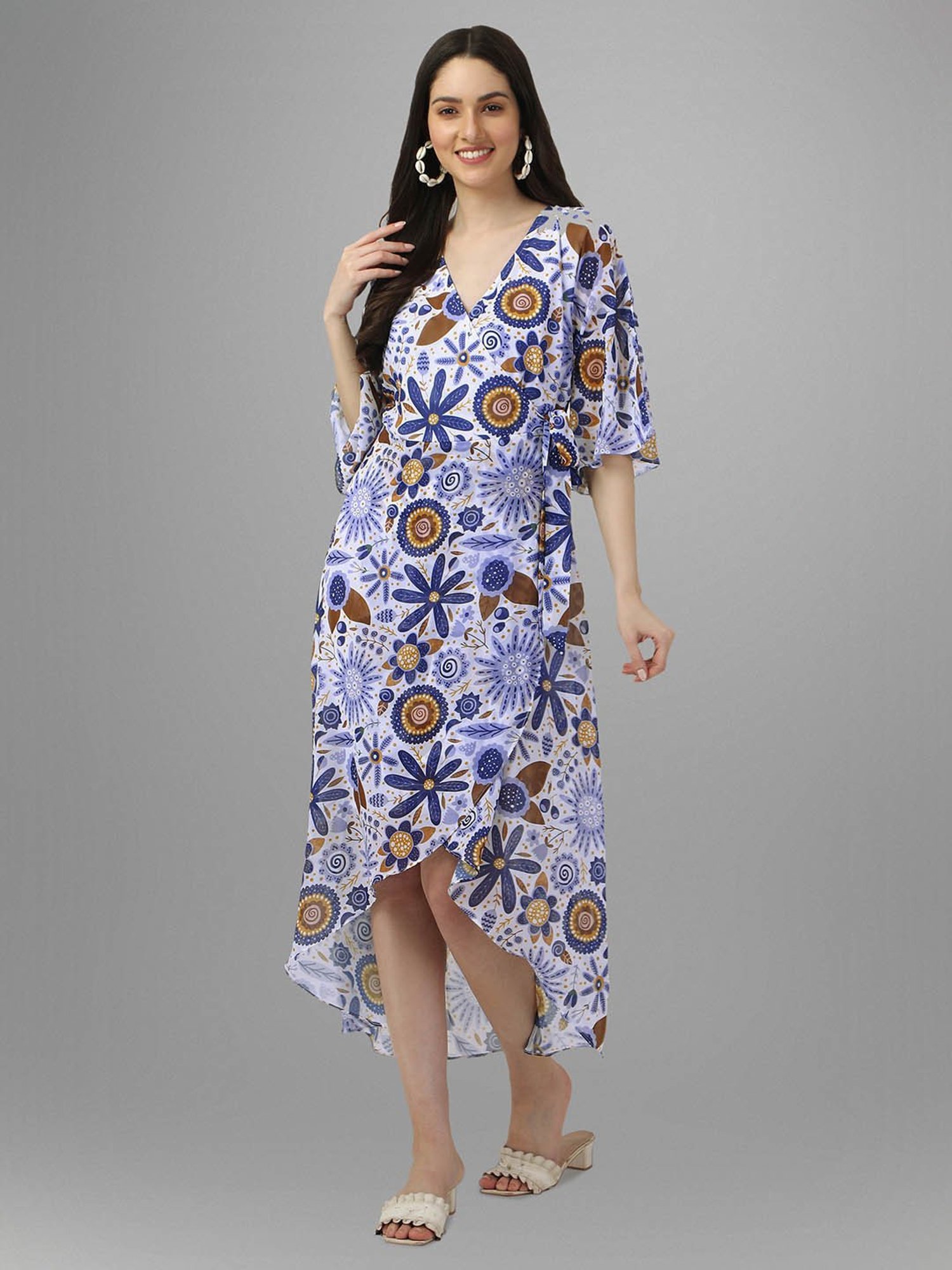 MASAKALI.CO Multicolor Floral Print Wrap Dress