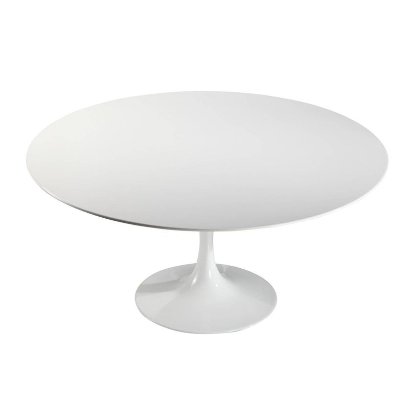60" Grant Contemporary Wood Top Dining Table White - Poly and Bark