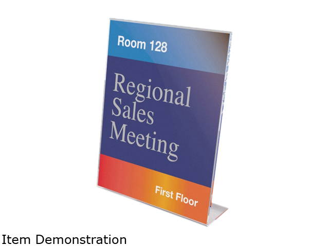 Deflecto Sign Holder Anti Glare Slant 11"x8.5"x2.5" Clear 879701