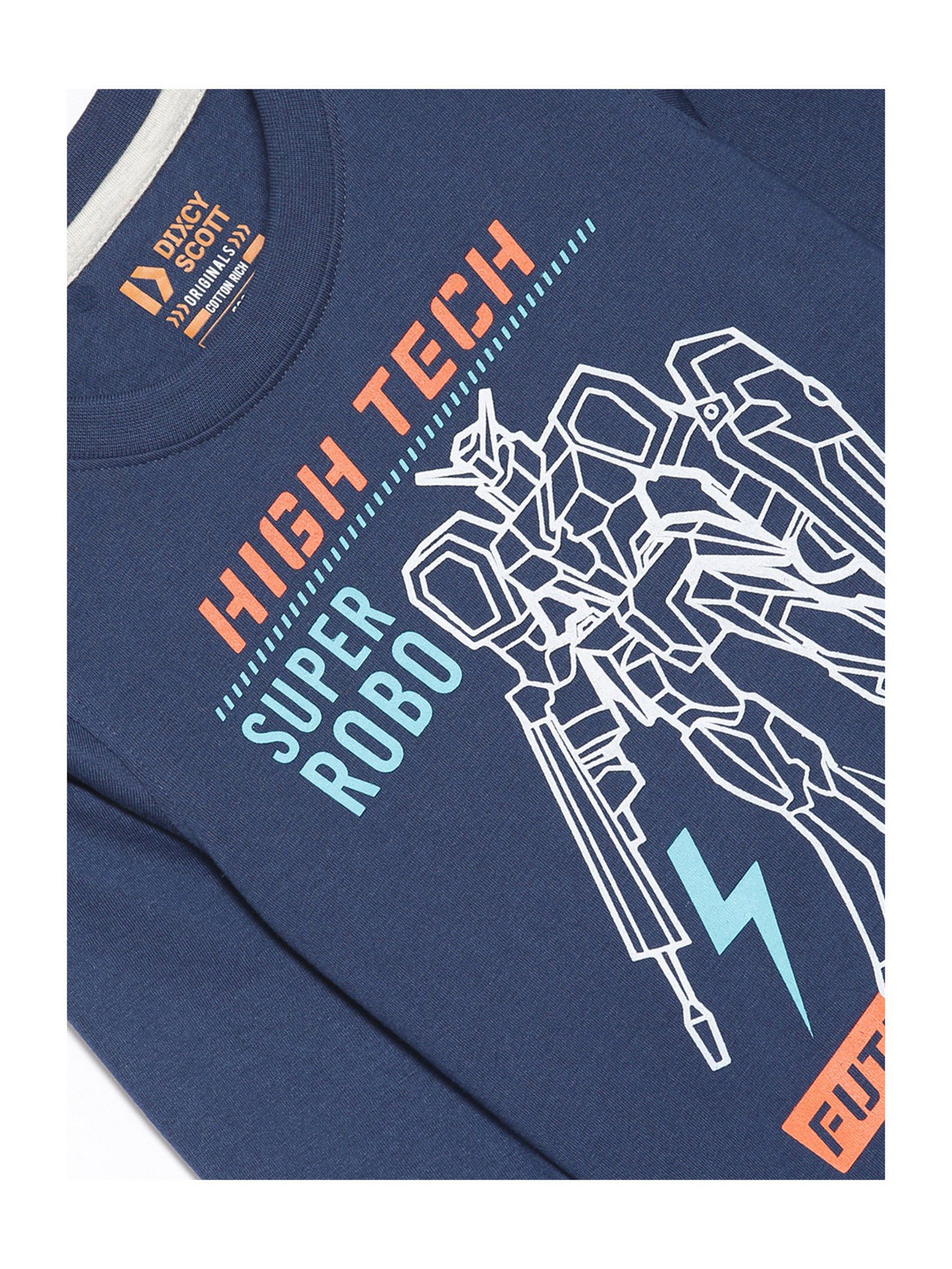 Dixcy Scott Originals Kids Blue Graphic Print Full Sleeves T-Shirt