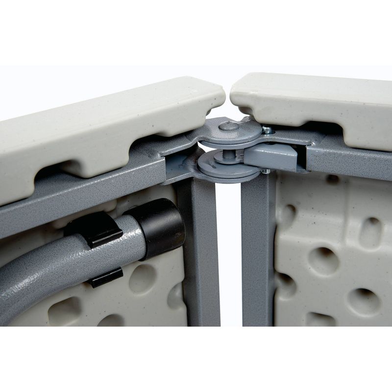 3pc Folding Table and Bench Set Light Gray - OSP Home Furnishings