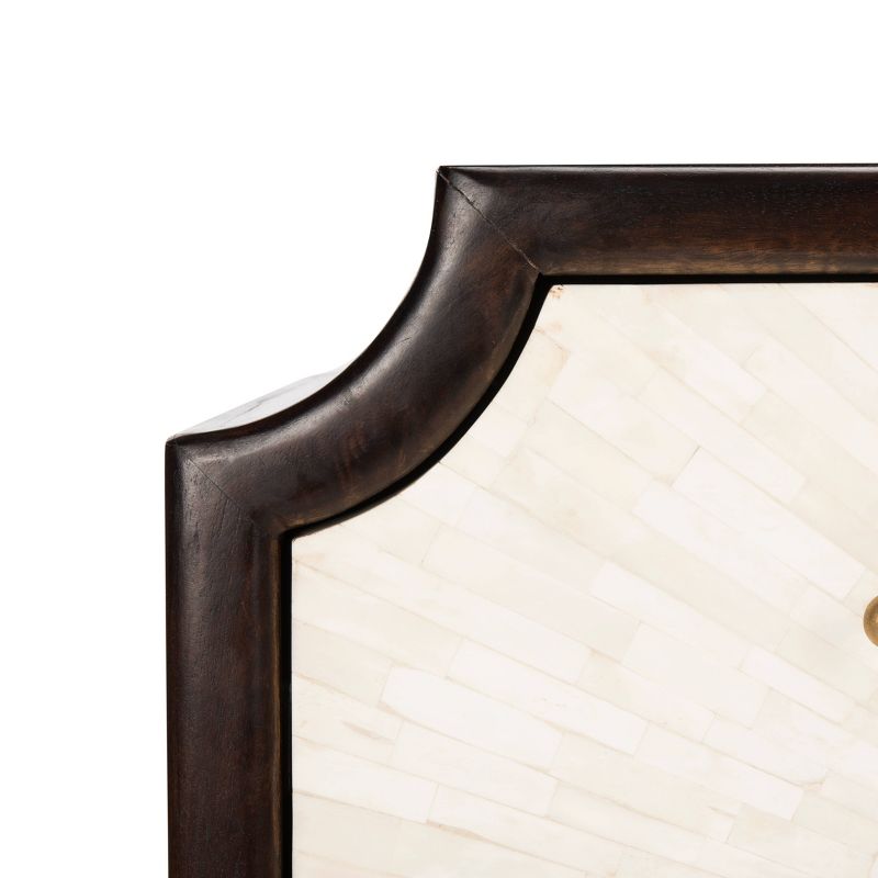 Alina Wood 3 Drawer Dresser Dark Walnut/Natural - Safavieh